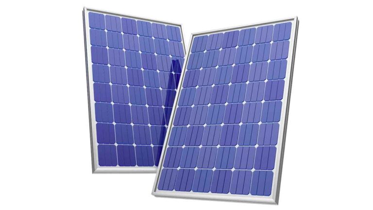 Close-up image of two solar panels