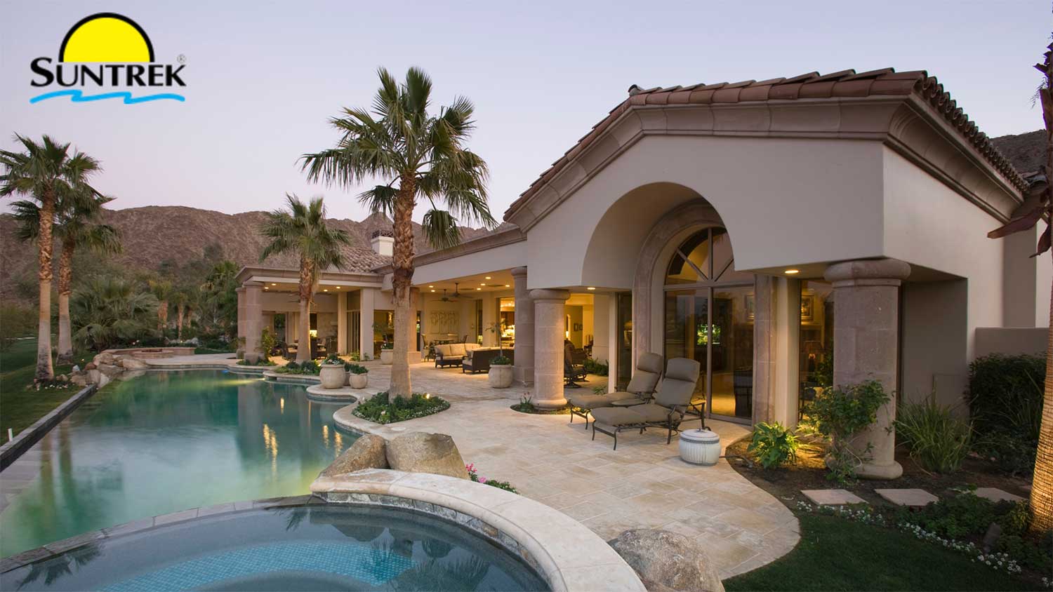 Residential home in Coachella with a backyard swimming pool