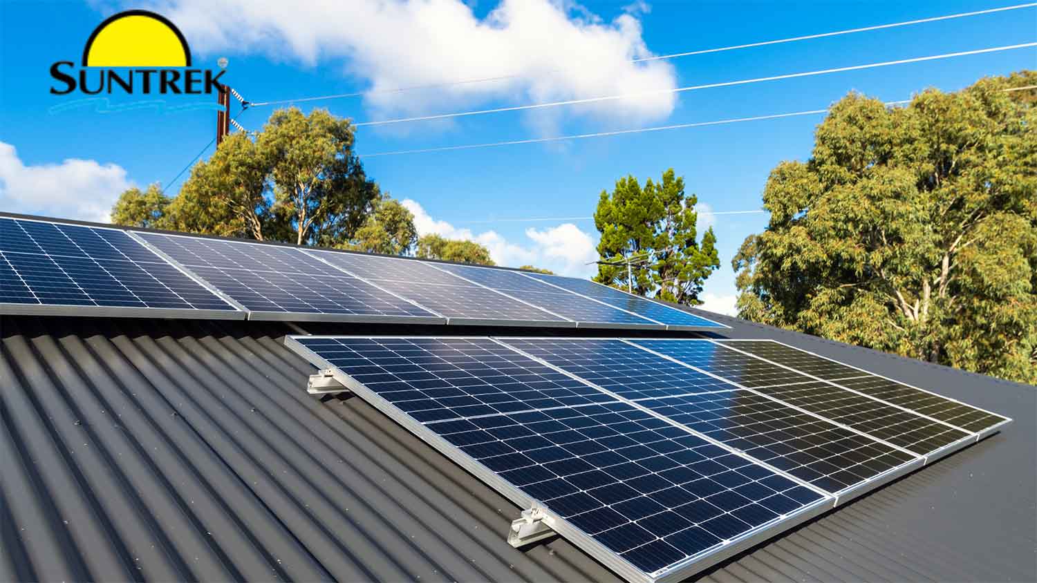 A house equipped with rooftop solar panels