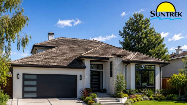 Residential house with an older roof