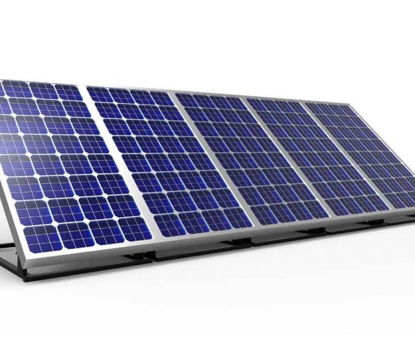 Detailed view of solar panels.