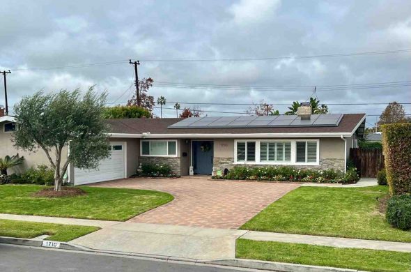 Home with solar panels installed on the roof
