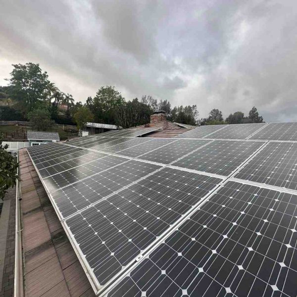 Solar panels installed on the roof of a house