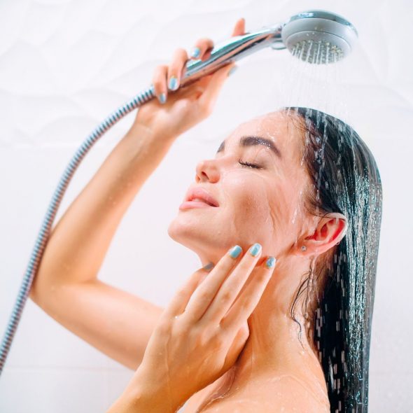 taking luxurious hot showers